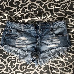 ripped jean shorts